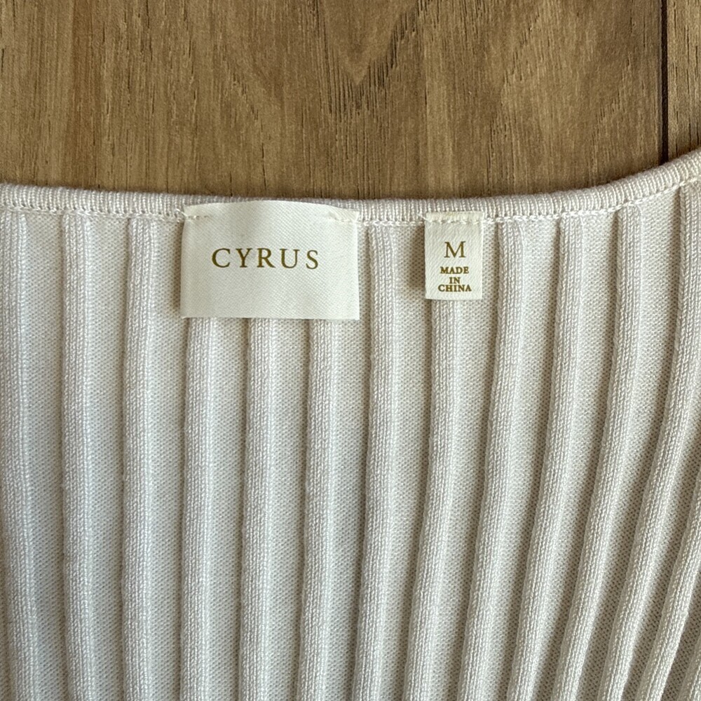 Cyrus Women's Ivory Sweater Scoop Neck Size Medium Preppy Classic Minimalist - Picture 4 of 8